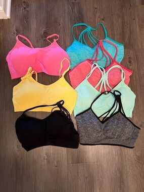 Xersion removable pad bra Set - Pink, Yellow, Mint, Teal, Coral, Black, Gray